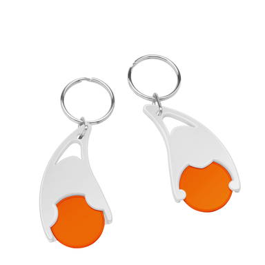 Epsilon shopping trolley coin keyring - Orange, white