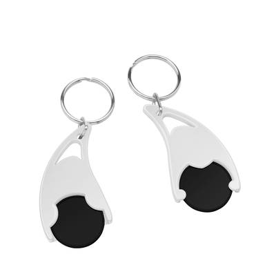 Epsilon shopping trolley coin keyring - Black, white