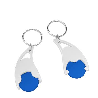 Epsilon shopping trolley coin keyring - Blue, white