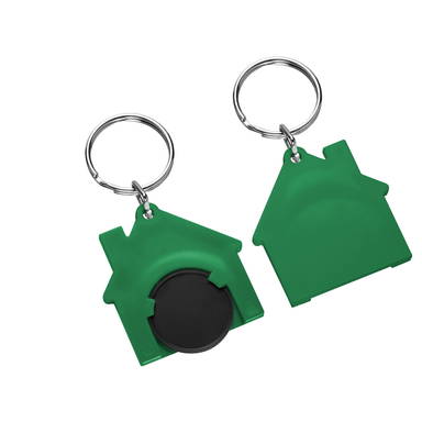 Porte-clés jeton de caddie maison - Noir, vert