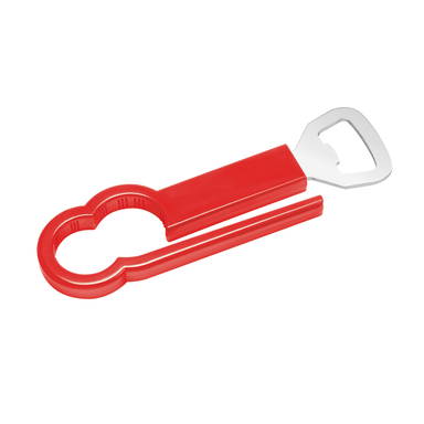 Flaschenöffner mit Drehverschlussöffner - Rot