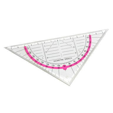Geodriehoek - Glashelder, fuchsia