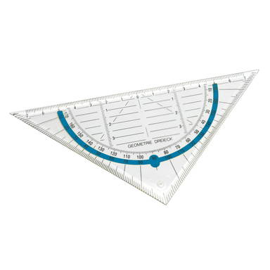 Geodriehoek - Transparant, blauw