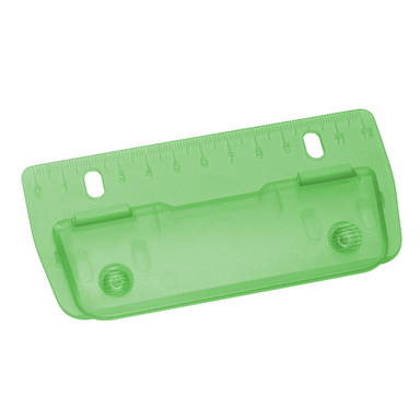 Perforator met liniaal voor mappen - Matglas groen