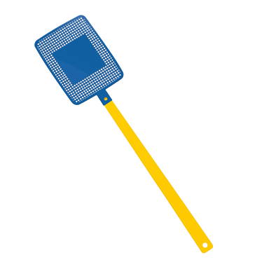 Vierkante vliegenmepper - Geel, blauw