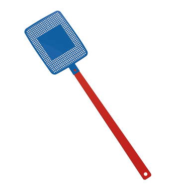 Vierkante vliegenmepper - Rood, blauw