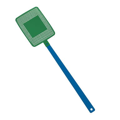 Vierkante vliegenmepper - Blauw, groen