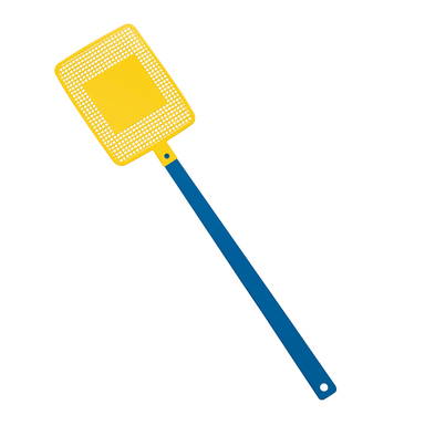 Vierkante vliegenmepper - Blauw, geel