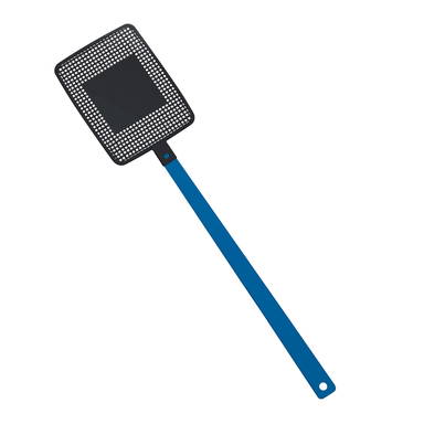 Vierkante vliegenmepper - Blauw, zwart