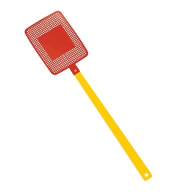 Vierkante vliegenmepper - Geel, rood