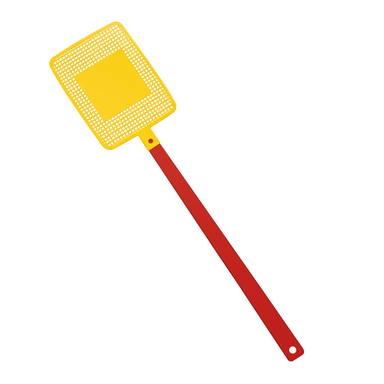 Vierkante vliegenmepper - Rood, geel