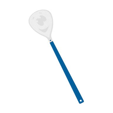 Vliegenmepper gezicht - Blauw, wit