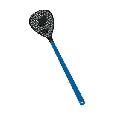 Vliegenmepper gezicht - Blauw, zwart