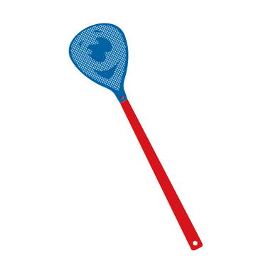 Vliegenmepper gezicht - Rood, blauw