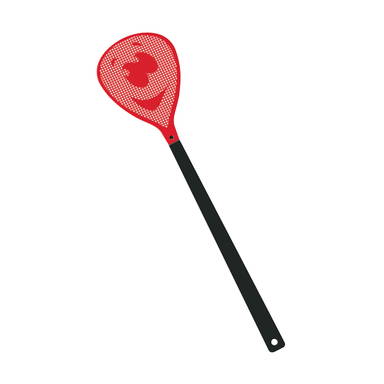 Vliegenmepper gezicht - Zwart, rood