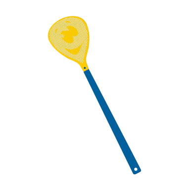 Vliegenmepper gezicht - Blauw, geel