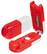 Pillendoosje tabletvorm met pillensplijter 85 x 32 x 19 mm - Wit, rood