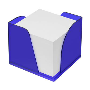 Memobox mit 2 offenen Ecken 108 x 108 x 94 mm - Mattglas blau