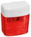 Taille-crayon double avec réservoir - Rouge-transparent, blanc