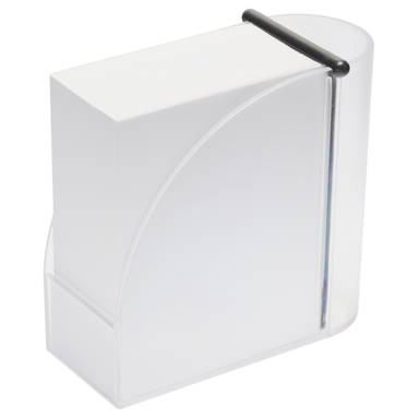 Stehende Memobox 107 x 54 x 107 mm - Milchglas transparent, schwarz