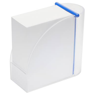 Stehende Memobox 107 x 54 x 107 mm - Milchglas transparent, blau