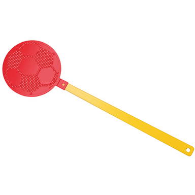 Vliegenmepper voetbal - Geel, rood
