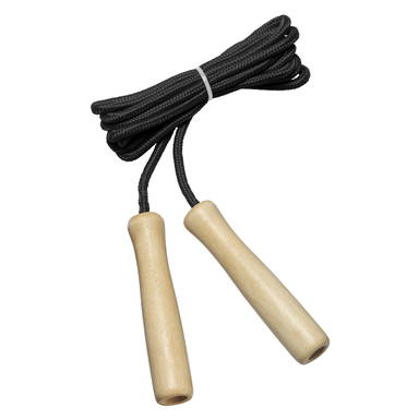 Corde à sauter avec poignées en bois - Beige, noir