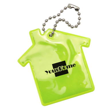Reflecterende sleutelhanger huis - Neongeel