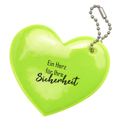 Reflecterende sleutelhanger hart - Neongeel