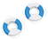 Flesopener reddingsboei - Wit, blauw