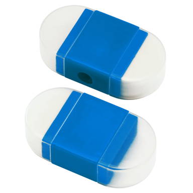 Puntenslijper met gum - Blauw, glashelder