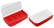 Pillendoosje 4 vakken makkelijk te openen 82 x 46 x 17 mm - Wit, rood