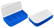 Pillendoosje 4 vakken makkelijk te openen 82 x 46 x 17 mm - Wit, blauw