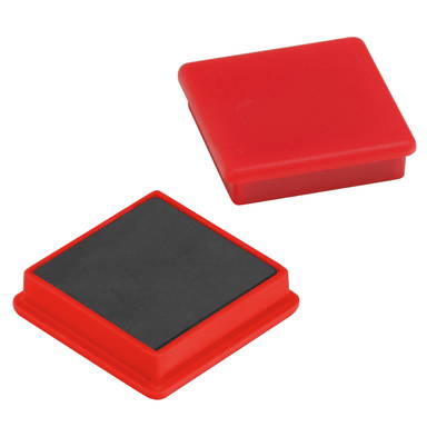 Aimant carré 28 x 28 mm - Rouge