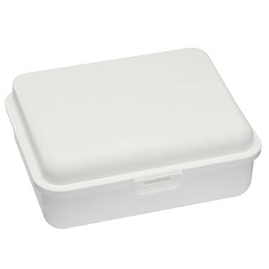 Grote kunststof lunchbox met verdeler 18 x 14 x 7 cm - Wit