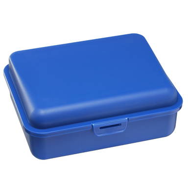 Grote kunststof lunchbox met verdeler 18 x 14 x 7 cm - Blauw