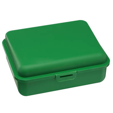 Grote kunststof lunchbox met verdeler 18 x 14 x 7 cm - Groen