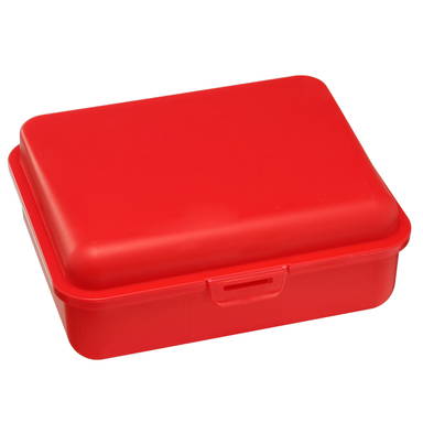 Grote kunststof lunchbox met verdeler 18 x 14 x 7 cm - Rood