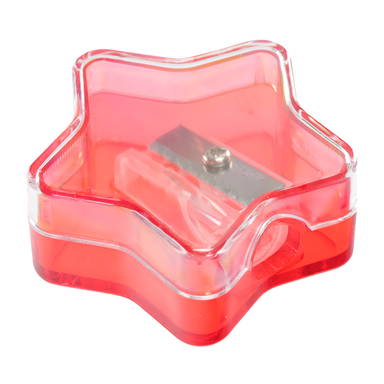 Puntenslijper ster - Rood-transparant, glashelder