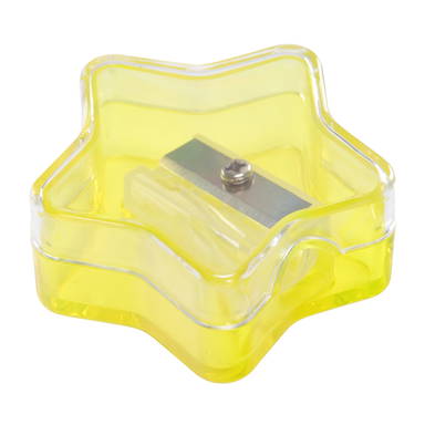 Puntenslijper ster - Geel-transparant, glashelder