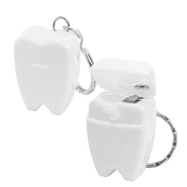 Porte-clés avec fil dentaire - Blanc