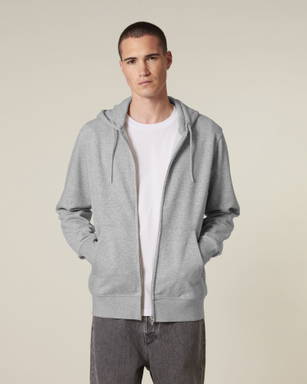 Felpa con zip Stanley/Stella Connector 2.0 - Grigio melange