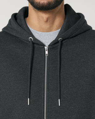 Stanley/Stella Cultivator 2.0 hoodie with zipper - Dark heather grey