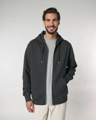 Stanley/Stella Cultivator 2.0 hoodie with zipper - Dark heather grey
