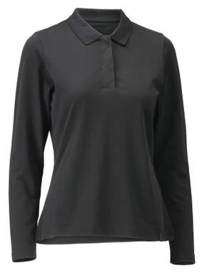 Mascot Crossover Women's Polo Shirt with Long Sleeves 26093 - Deep Black