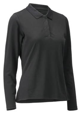 Mascot Crossover Women's Polo Shirt with Long Sleeves 26093 - Deep Black