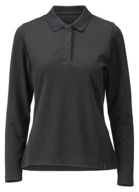 Mascot Crossover Women's Polo Shirt with Long Sleeves 26093 - Deep Black