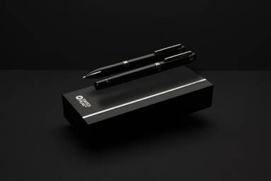 Swiss peak OSLO recycled stainless steel deluxe pen set