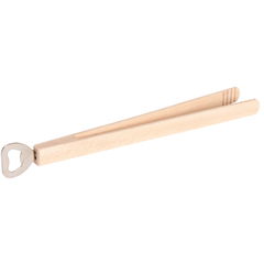 Houten tang 34 cm met opener