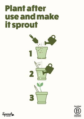 Sproutworld geslepen potlood met zaadjes en headercard - Houtbruin